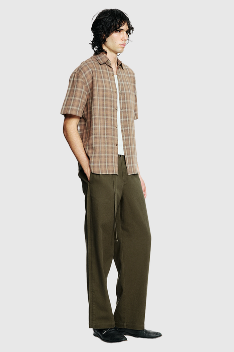 Drop SS Shirt - Brown Check