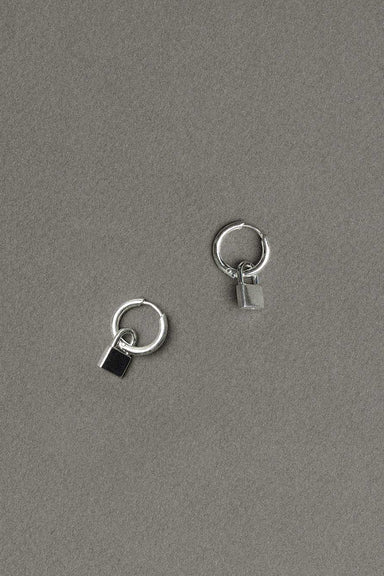 Locked Charm Earrings - Sterling Silver