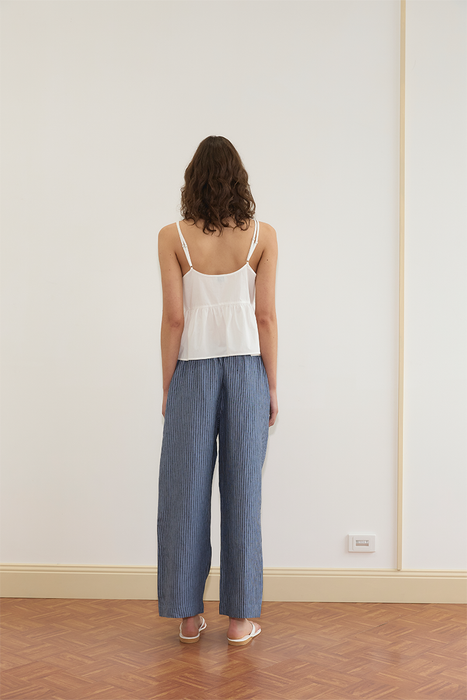 Ease Trouser - Azure Stripe