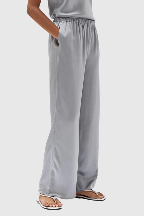 Ena Silk Pant - Silver