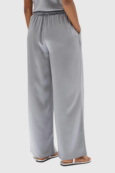 Ena Silk Pant - Silver