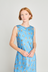 Esoteric Dress - Blue Satin Floral