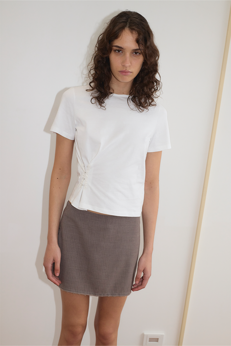 Eye Skirt - Grey Pink Stripe