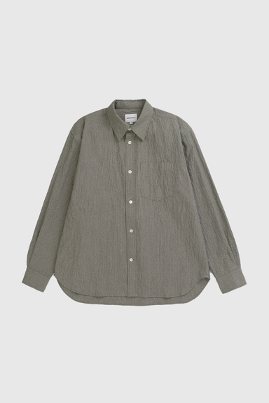 Falster Oversized Textured Stripe Shirt - Vetiver