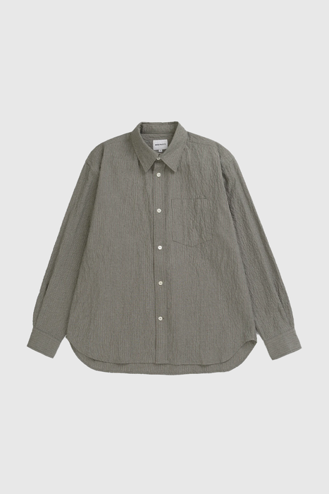 Falster Oversized Textured Stripe Shirt - Vetiver