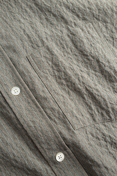 Falster Oversized Textured Stripe Shirt - Vetiver