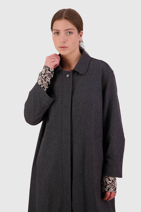 Famous All Over Duster Wool Coat - Grey