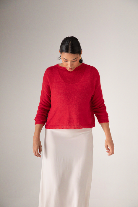 Feather Knit - Cherry