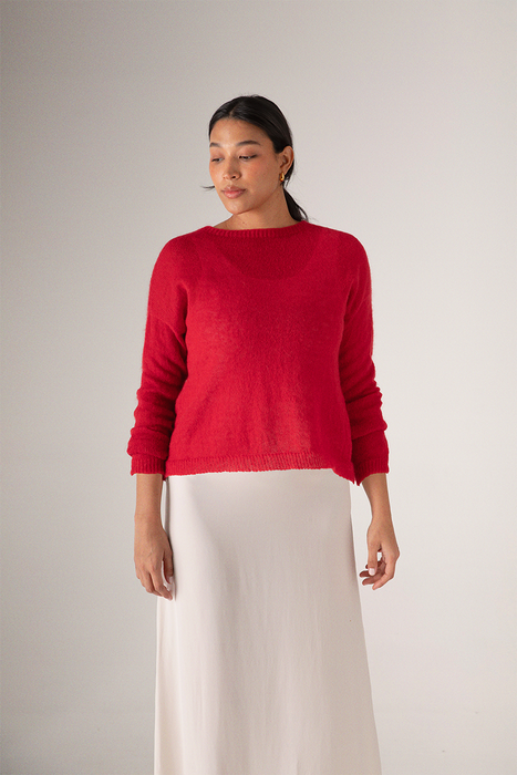 Feather Knit - Cherry