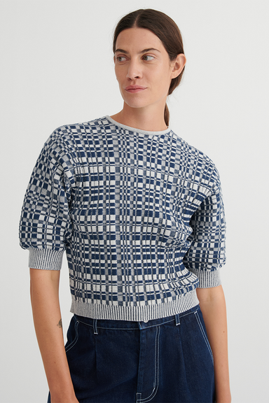 Film Top - Navy Check