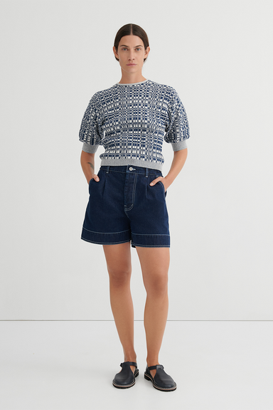 Film Top - Navy Check