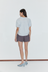 Fine Collar Top - Mist Stripe