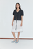 Fine Collar Top - Mono Grid