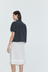 Fine Collar Top - Mono Grid