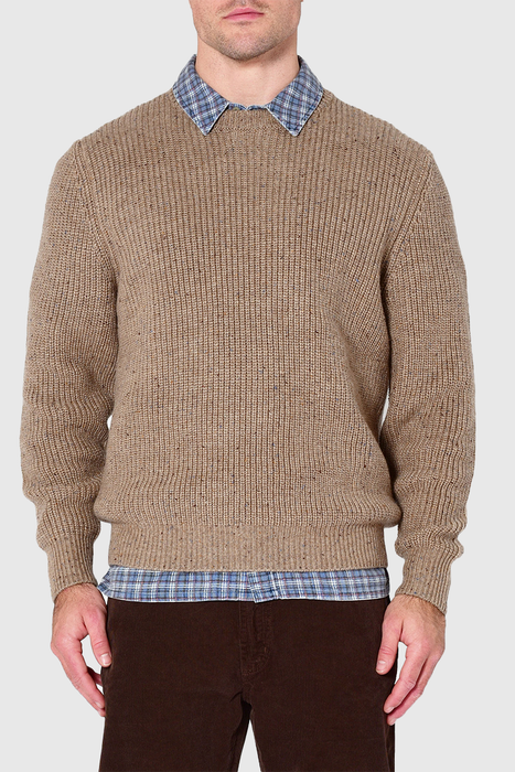 Fishermans Tweed Crew - Linseed