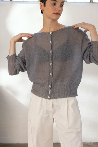 Fleur Cardigan - Pearl Grey