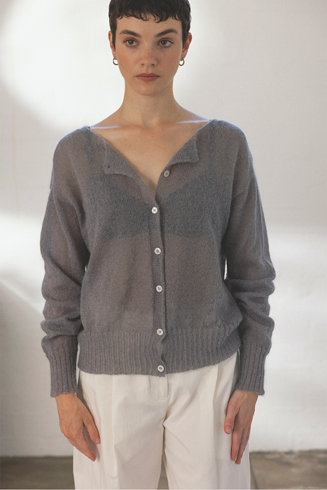 Fleur Cardigan - Pearl Grey