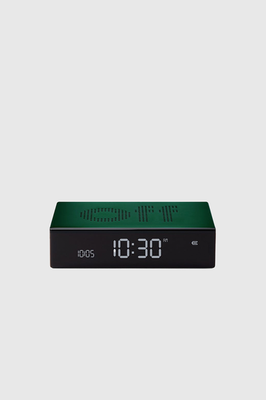 Flip Premium Reversible Alarm Clock - Dark Green