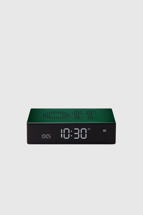 Flip Premium Reversible Alarm Clock - Dark Green