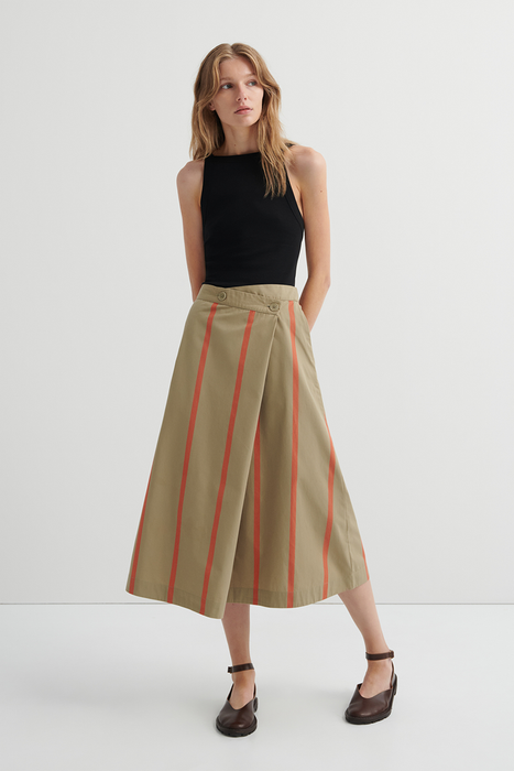 Fold Skirt - Nasturtium Stripe
