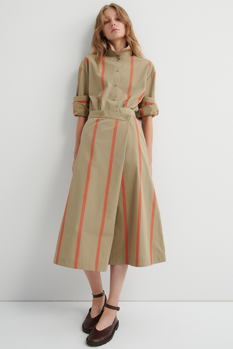 Fold Skirt - Nasturtium Stripe