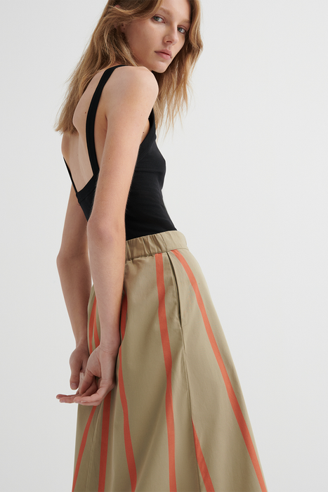 Fold Skirt - Nasturtium Stripe