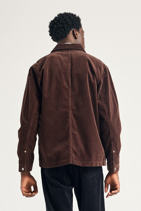 Folke Wide Corduroy Chore Jacket - Espresso