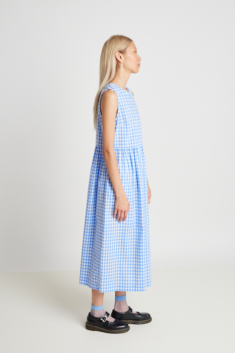 Freya Dress - Sky Blue Gingham