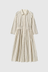 Garland Stripe Cotton Shirt Dress - Ecru / Charcoal
