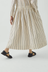 Garland Stripe Cotton Shirt Dress - Ecru / Charcoal