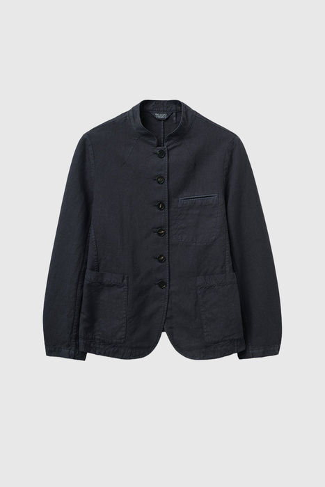 Cotton Linen Neat Jacket - Slate
