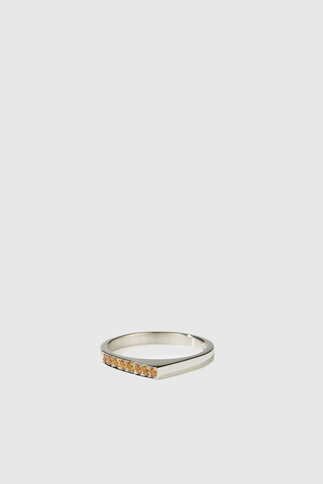 Geo Ring Point - Sterling Silver / Yellow Sapphire