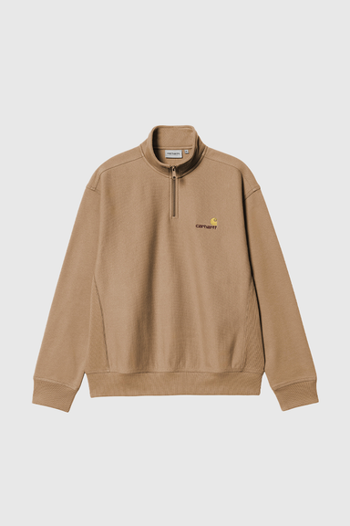 Half Zip American Script Sweat - Peanut