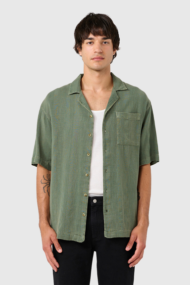Heavy Weave Bowler Shirt - Thyme