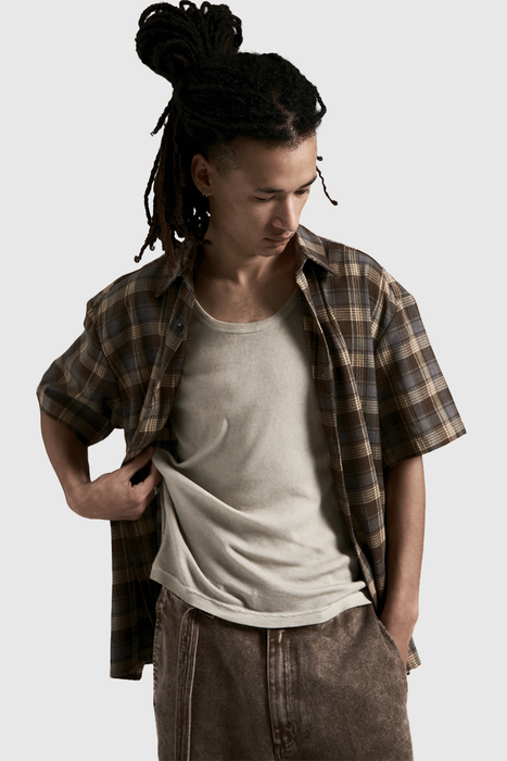 Hold SS Shirt - Brown / Blue