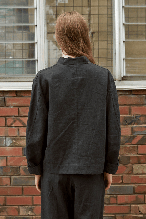 Blue Skies Jacket - Black Linen