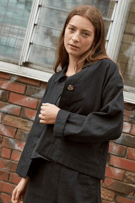 Blue Skies Jacket - Black Linen