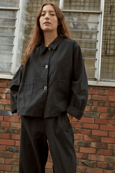 Blue Skies Jacket - Black Linen