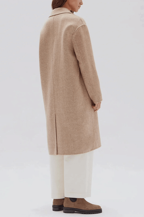 Thea Wool Herringbone Coat - Tan