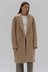 Thea Wool Herringbone Coat - Tan