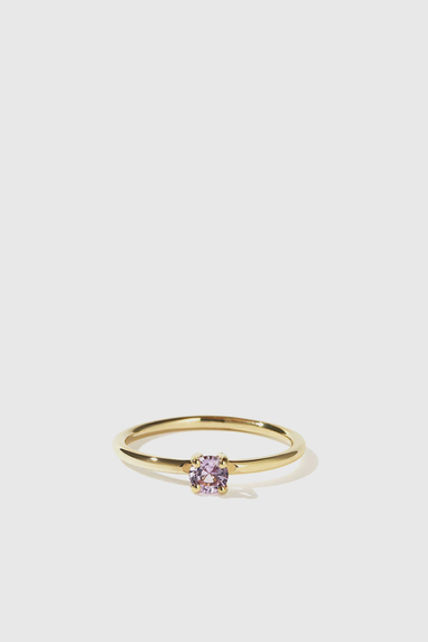 Micro Round Ring - Gold Plated / Amethyst