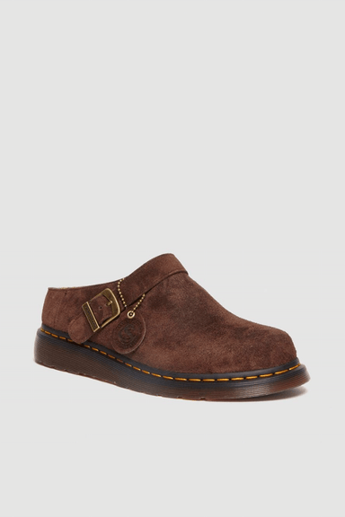 Isham Buckle Mule - Dark Brown Oasis Suede