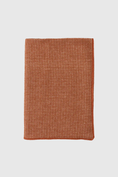 Jacquard Dot Wool Blanket - Rust