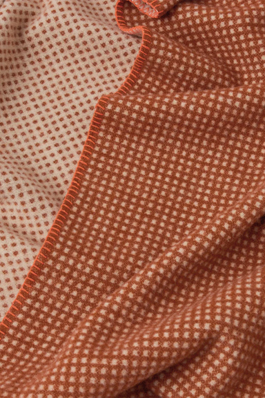 Jacquard Dot Wool Blanket - Rust