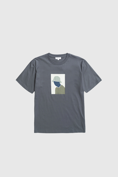 Johannes Organic Bucket Hat Print T-Shirt - Magnet Grey