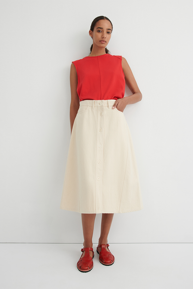 Jubilee Skirt - Ecru Denim