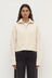 Kaia Wool Zip Sweater - Antique White