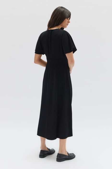 Kaia Japanese Crepe Dress - Black