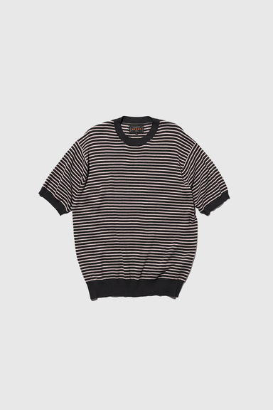 Knit Tee Dot Pattern Jacquard - Charcoal