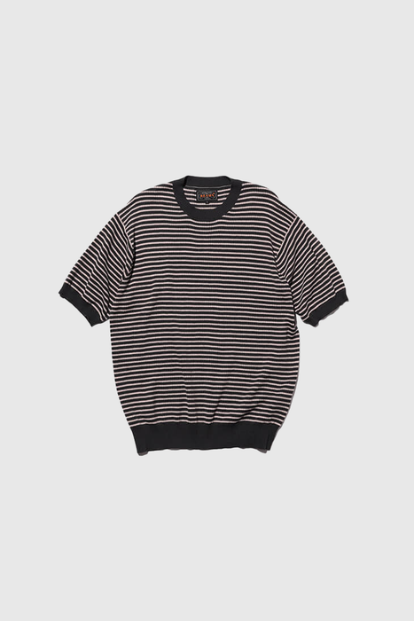 Knit Tee Dot Pattern Jacquard - Charcoal
